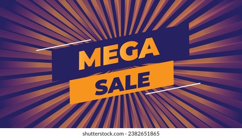 Mega sale Blue shopping poster design banner template for advertisement, marketing etc.