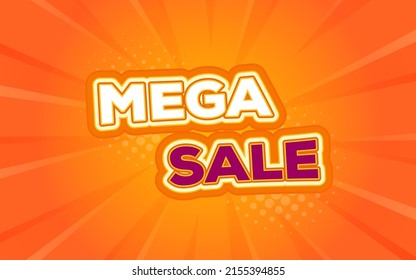 Mega Sale bold 3d text effect design