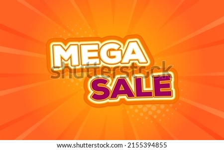 Mega Sale bold 3d text effect design