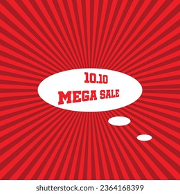 Mega sale bubble. Flare light flash banner. Discount banner shape. Coupon chat icon. Gradient shape background. Promotional flyer design. Sale bubble promotion. Vector