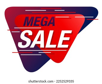 Mega Sale button or banner with special offer. Email mailing header 
