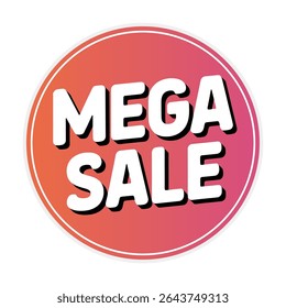 Mega sale circular badge design element
