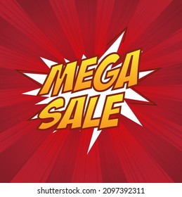 Mega sale comic cartoon text effect.Eps10 Vector