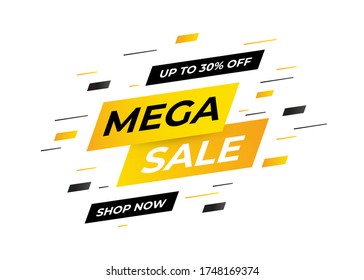 Mega sale Concept, Template, Banner. Sale banner template design, Big sale special offer End of season sale banner. Vector, Illustration. EPS 10