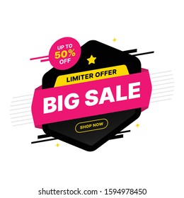 Mega sale deal banner template design, Big sale special offer. end of season special offer banner. abstract promotion graphic element. vector illustration.