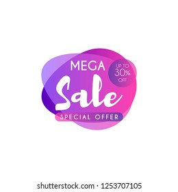 Mega sale design template. Vector illustration