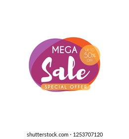 Mega sale design template. Vector illustration