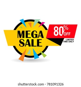 mega sale discount banner design vector template background