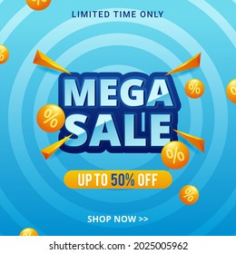 Mega sale discount banner template promotion