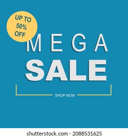 Mega sale discount banner template promotion. One day deal, special offer. Set of flat backgrounds for social media, stories, banners, invitation card, poster, greeting card. Vector illustration