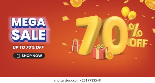 Mega sale discount banner template