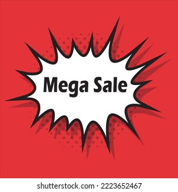 Étiquette de remise de vente à plat avec fond rouge
