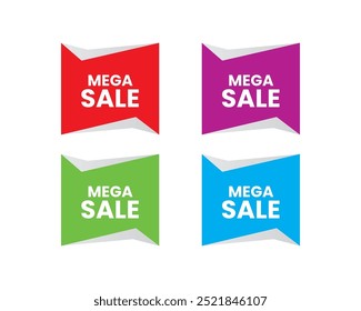 Mega Sale, Discount Offer Sticker Clipart Banner Great Deal offer, Super Sale