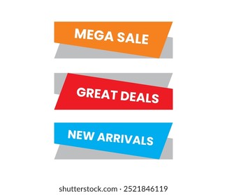 Mega Sale, Discount Offer Sticker Clipart Banner Great Deal offer, Super Sale