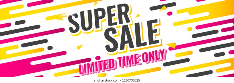 Descuento de venta masiva - ilustración de concepto de diseño vectorial. Pancarta de promoción horizontal resumida. Fondo creativo. Oferta especial. Elementos de diseño gráfico.
