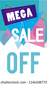Mega sale discounts banner poster