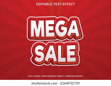 mega sale editable text effect template with abstract background use for business logo and brand