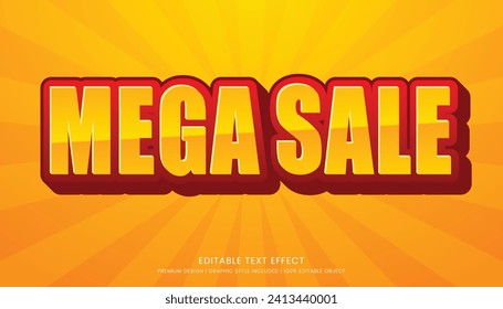 mega sale editable text effect template for business promotion sale banner