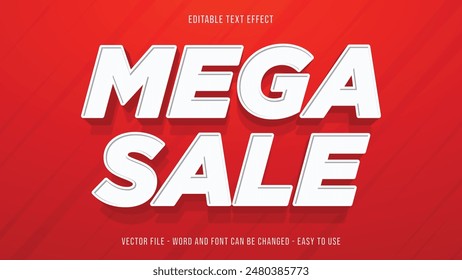 Mega sale editable text effect, editable text 3d style