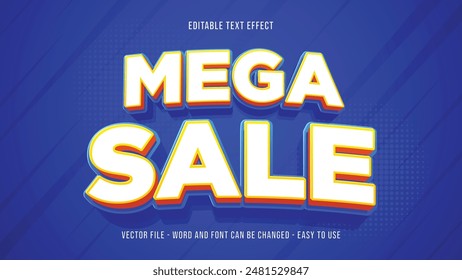 Mega sale editable text effect, editable text 3d style