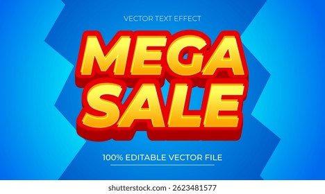 Mega Sale editable text effect yellow and red gradient modern comic style
