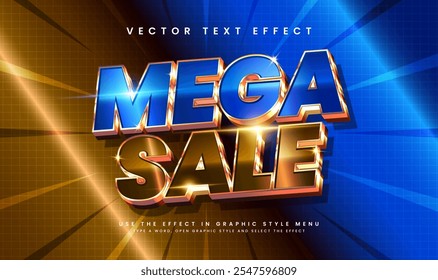 Mega sale editable vector text effect, suitable for promotion and marketing product