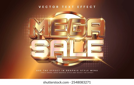 Mega sale editable vector text effect, suitable for promotion or marketing product needs.