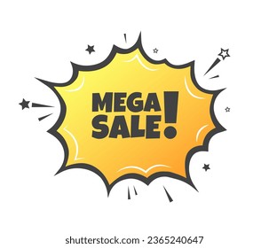 Mega sale explosion. Color, mega sale, discount icon, business sign. Vector icon