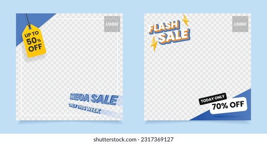 Mega sale and flash sale banner template for website and social media