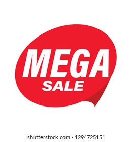 Mega Sale label red