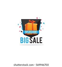 Mega Sale label vector design.