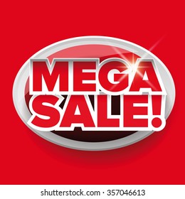 Mega Sale Label Vector Red