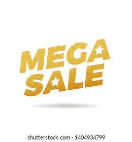 Mega Sale Letter. Isolated Vector Sign