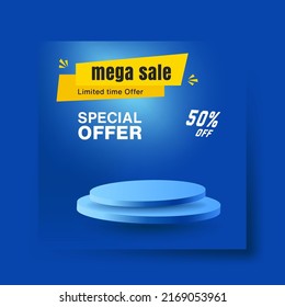 Mega sale limited time offer product display social media post and web template Instagram post eps10