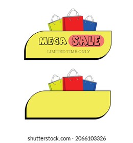 mega sale limited time only Banner for trade in stores or online shopping, e-commerce, brochure or sticker for sale with a discount.  Advertising campaign