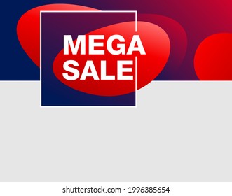 Mega Sale Modern Creative Block For Top Of Banner With Special Offer. Email Mailing Header 