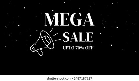 Mega oferta de venta con fondo y efecto de luz abstracto, adecuado para la promoción.