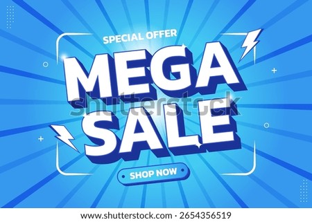mega sale offer banner. suitable for promotion product. banner template design for web or social media.