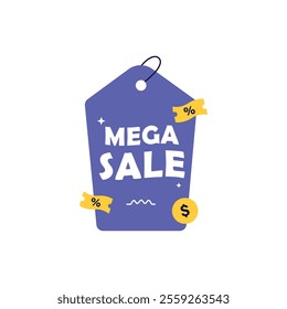 Mega Sale Offer Banner Vector Illustration. Mega Sale Concept Design