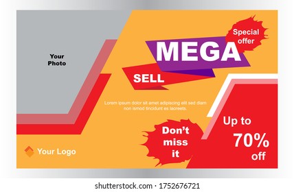 Mega sale offer promotion banner templates