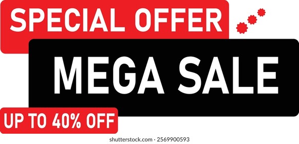 Mega Sale Offer Tag Vector Illustration