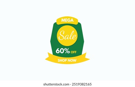 Mega sale offer text label tag vector illustration for use.