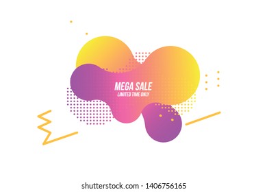 Mega Sale on colour liquid background. Flat vector illustration EPS 10