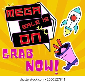 Mega sale is ON. Grab now!! This banner is useful on all products for promotions.