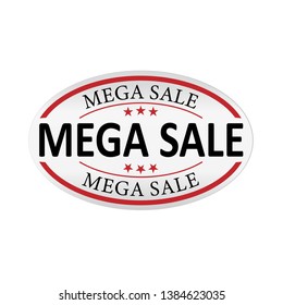 Mega sale paper label web icon vector