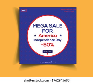 Mega Sale Post Web Banner Template Design