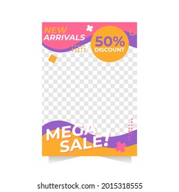 Mega Sale Poster Banner Vector Template