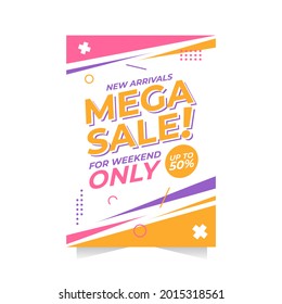Mega Sale Poster Banner Vector Template