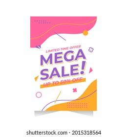 Mega Sale Poster Banner Vector Template
