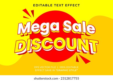 Mega sale promo 3d editable text effect